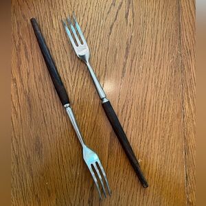 Vintage Set of 2 Stainless Steel Fondue Forks 10”